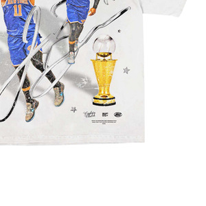 <b>Men's</b> Oversized Short Sleeve T-Shirt with Basketball Player Print and Trophy Design Formal <b>Turtleneck</b> Jersey Fit 100% Cotton - Product Image 2