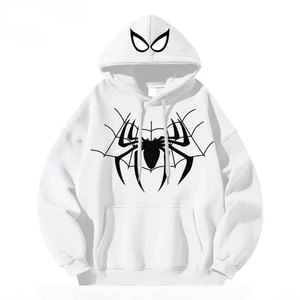 Sweat à capuche décontracté personnalisé pour l'hiver, style streetwear, haute qualité, imprimé araignée, épais, écologique, avec poches - Product Image 2