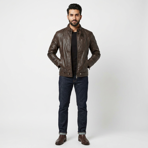 Cheap Price New Stylish Lightweight Genuine <b>Leather</b> <b>Jacket</b> for Men-Vintage Style Breathable Autumn Comfortable - Product Image 1