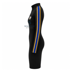 Robe moulante pour femme Sigma Gamma Rho, à manches contrastées rayées, col montant zippé, longueur genou, coupe ajustée décontractée - Product Image 3