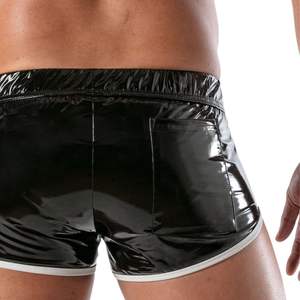 Pantalones Cortos de Encaje Sexys y Atrevidos para Hombre, Estilo Cuero Negro, Ropa de Club Fetichista, Ecológicos, Ajustados, para Fiesta - Product Image 6