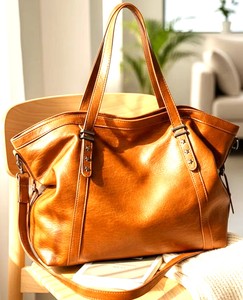 Royaa <b>Extra</b> <b>Large</b> Tote Bag Soft Genuine Leather Slouchy Hobo Work Bag for Women Beach & Daily Use <b>Large</b> Capacity Portable Gift - Product Image 2