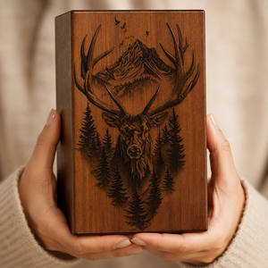 Urna Conmemorativa de Madera Personalizada, Caja de Recuerdo para Cremación Grabada, Ataúd Conmemorativo para Mascotas, Animales Silvestres o Humanos - Product Image 5