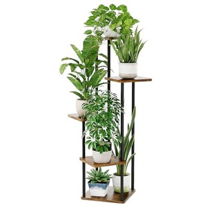 Whitewashed Pine Wood 4-Tier Plant Stand Wholesale | Farmhouse <b>Planter</b> Shelf India - Product Image 1
