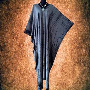 Robe longue bohème de plage en rayonne teinte à la main style shibori, caftan grande taille coupe décontractée fluide pour femme, tenue de villégiature - Product Image 4