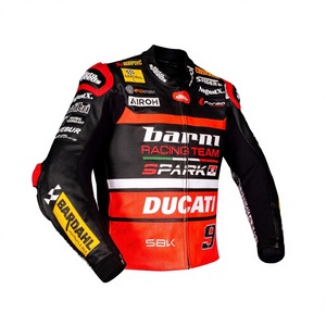 เสื้อแจ็คเก็ตหนังสำหรับผู้ชาย Danilo Petrucci WSBK สำหรับขี่มอเตอร์ไซค์ พร้อมแผ่นป้องกัน CE Approved Protective Armor - Product Image 2