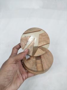 Posavasos de Resina y Madera de Alta Calidad, Hechos a Mano, Estilo Clásico, Ecológicos, No Tóxicos, 10 mm de Grosor, Decorativos, Precio al por Mayor - Product Image 6