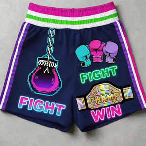 Shorts de boxe en polyester légers et respirants, design personnalisé par sublimation, logo brodé, vêtements d'entraînement, taille personnalisée - Product Image 1