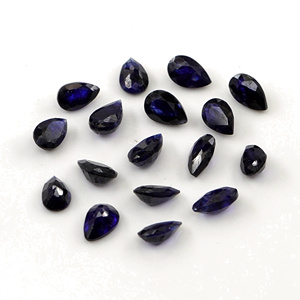 Saphirs bleus naturels de Bangkok, taille poire calibrée 4x6mm, pierres précieuses de saphir bleu naturel facettées pour la création de bijoux - Product Image 4