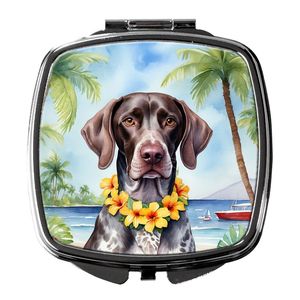 Pointeur allemand à poil court Miroir de maquillage de voyage compact Luau Miroir décoratif portable pliable pour femmes filles de poche - Product Image 1