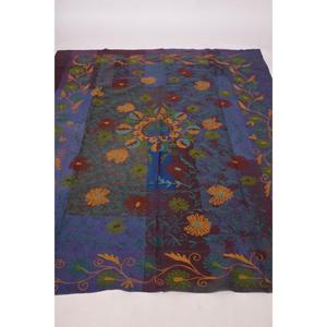 ผ้าห่มปักลายโบโฮ คันธา ซูซานี ทำมือ ผ้าฝ้ายวินเทจลายดอกไม้ เป็นมิตรกับสิ่งแวดล้อม ซักได้ ใช้ได้ทุกฤดู ผ้าคลุมเตียงอินเดีย ผ้าคลุมบ้าน - Product Image 4