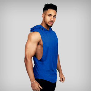 Mens <b>Sleeveless</b> Sports <b>Hoodie</b> Fitness Training Pullover Breathable Workout Clothing Lightweight Active Gym Wear OEM Custom - Product Image 4