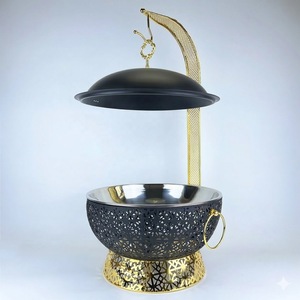 Luxury Stainless Steel <b>Chafing</b> <b>Dish</b> Round <b>Buffet</b> Food Warmer Ornate Stemless Wine Glass <b>Set</b> for Wedding Hotel Catering - Product Image 2