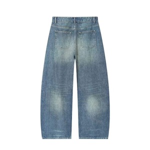 Jeans de Mezclilla Personalizados de Corte Holgado y Recto, Lavado a la Nieve, Diseño Sólido, Alta Calidad, Invierno, para Hombre, 100% Algodón - Product Image 2