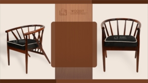 Modern Windsor-Style Barrel Chair 100% Solid Wooden Dining Chair For Hotels With Velvet Seated Cushion Spindle Back Accent Chair - Product Image 3