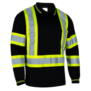 Chemise de travail réfléchissante en maille polyester pour hommes, logo personnalisable, polo de travail haute visibilité - Product Image 2