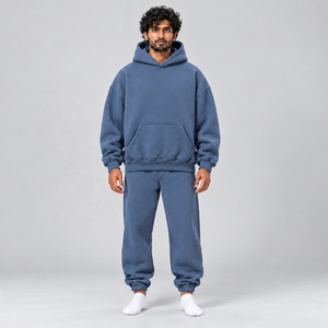 Ensemble jogging et sweat à capuche oversize en coton épais pour homme – Survêtement personnalisé style streetwear décontracté pour le quotidien - Product Image 4