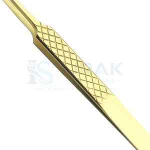 Professional Gold Angled <b>Eyelash</b> Tweezers Stainless Steel Fine Tip Lash Extension Applicator <b>Tool</b> for Volume Lashes <b>Beauty</b> Salon - Product Image 2