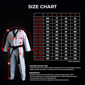 Uniforme de Taekwondo Dobok Profesional para Entrenamiento y Sparring, Ligero, Suave, Ecológico, Duradero, de Poliéster Antideslizante, WTF - Product Image 6
