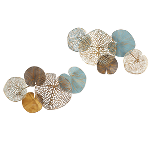 Contemporary Botanical Metal <b>Wall</b> Sculpture Openwork Floral <b>Leaves</b> Accent <b>Decor</b> for Bedroom Living Room Home Interior - Product Image 3