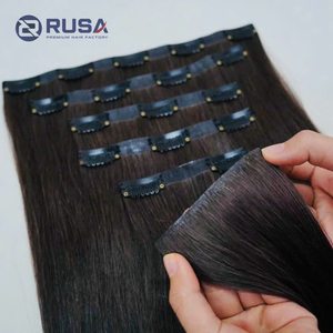 Extensiones de Cabello Natural Vietnamita de Alta Calidad con Clip, Venta al Por Mayor de Fábrica, Personalizadas, Sin Sintético, Longitud de 10 a 34 Pulgadas - Product Image 4
