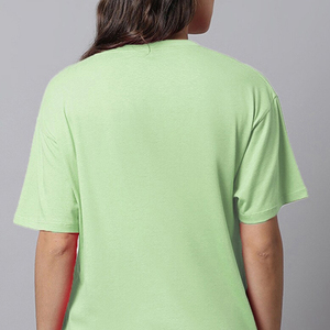 T-shirt imprimé pour femme, col rond, coupe ample, 100 % coton, motif DTF, manches courtes, confortable, idéal pour l'été - Product Image 5