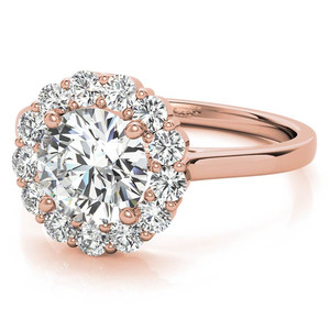 Designer 18k Solid Gold Halo Lab Grown <b>Diamond</b> Cathedral Engagement & Anniversary <b>Ring</b> IGI Certified Women's - Product Image 3