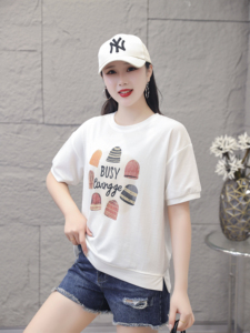 Camiseta de Mujer Personalizada al por Mayor, 100% Algodón, Cuello Redondo, Calidad de Lujo, Hombros Caídos, Estilo Urbano, Talla Grande - Product Image 4