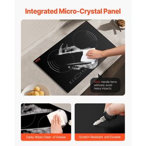 Bruciatore elettrico del piano cottura a induzione a 1800W 2 con funzioni di controllo Touch - Product Image 5