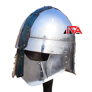 Casque Viking-Normand Artisanal en Acier Doux Calibre 18 pour Reconstitutions Historiques et Jeux de Rôle Viking/Norse - Product Image 2