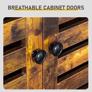 2-Door Weathered Wood <b>Shoe</b> Cabinet with 5 <b>Open</b> Compartments and Tabletop 116*35.5*107cm <b>Back</b> Panel MDF 5 <b>Open</b> Compartments - Product Image 6