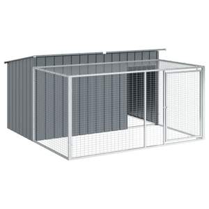 Nichoir pour chien en acier galvanisé Anthracite 77.6x76.4x43.3'' avec enclos - Maisons et meubles pour animaux de compagnie - Product Image 2