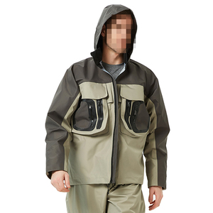 Outdoor Unisex Softshell Windbreaker Hooded Breathable <b>Wading</b> Fishing Waterproof UPF 35 <b>Jacket</b> - Product Image 3