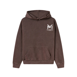 Men <b>Brown</b> Hooded Sweatshirt Regular Fit Front Pocket Cotton <b>Fleece</b> Casual Autumn Wear Printed Logo - Product Image 1
