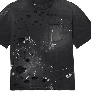 Camiseta Oversize con Lavado Ácido y Efecto Desgastado, Estampado Vintage, Algodón Stonewash, para Hombre - Product Image 6