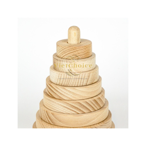 Vietchoice Montessori Wooden Stacker - Sustainable & Skin-Friendly <b>Stacking</b> <b>Rings</b> - Premium Quality - Made in Vietnam - Product Image 4
