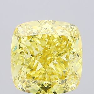 Diamant de laboratoire cultivé en laboratoire, taille coussin, jaune intense fantaisie, clarté VS2 exclusive, finition excellente, CVD, diamant non monté, certifié IGI. - Product Image 1