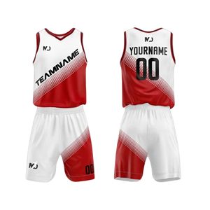 ชุดบาสเก็ตบอลผู้ชายแบบแห้งเร็ว ระบายอากาศได้ดี แขนกุด พิมพ์ลายแบบ Sublimation ชุดกีฬา 100% โพลีเอสเตอร์ รับสั่งทำ - Product Image 3