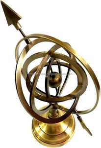 Support armillaire en laiton fait main en gros, globe en métal poli vintage, décoration nautique de haute qualité, couleurs et tailles personnalisables, prix bas - Product Image 3