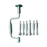 Kit d'instruments chirurgicaux orthopédiques 7 pièces Hudson Brace, perceuse manuelle, kit de chirurgie traumatique pour chien, CE ISO, fournisseur en gros