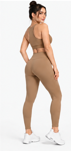 Ensemble de yoga pour femmes, très élastique, avec soutien-gorge de sport et short cycliste, pour la gym, le fitness et l'entraînement, vêtements de sport respirants, personnalisables avec logo, pour le Pilates, deux pièces - Product Image 3