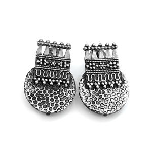 Boucles d'oreilles clous en argent sterling 925 oxydé, style tribal bohème, faites à la main, vintage, ethniques, bijoux statement du Rajasthan - Product Image 3