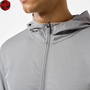 Gray Hooded <b>Tracksuit</b> Set Zip Up Jacket and Shorts Breathable Quick Dry Streetwear Sportswear Windbreaker Shorts Set for Men - Product Image 6