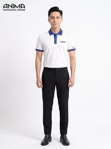 Camisa Polo Blanca de Uniforme Universitario HaUI para Hombre, Logotipo Bordado de Alta Calidad y Lujo - Product Image 2