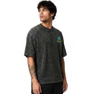 Camiseta para hombre con lavado ácido, la más vendida, al por mayor de fábrica, personalizada, gruesa, lisa, de alta calidad - Product Image 3