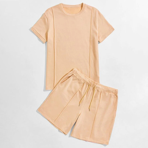 Conjunto de 2 Piezas de Camiseta de Algodón 100% de Moda, Estilo Casual, Ecológico, para Verano, con Costuras en Contraste, Estilo Hip Hop para Hombre - Product Image 3