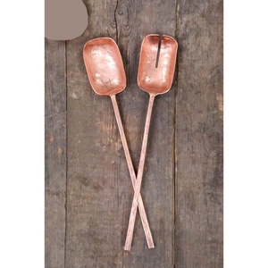 Lujo oro rosa de acero inoxidable pulido Metal mango largo plano diseño fabuloso cuchara sopa ensalada café cuchara servidor utensilios conjunto - Product Image 1