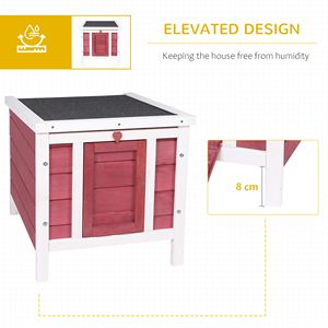 Grand enclos extérieur classique pour lapins, cochons d'Inde et chiens, en bois de sapin massif avec toit ouvrant imperméable, style rouge classique - Product Image 5
