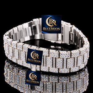Montre de luxe Blue Moon Hip Hop avec diamants Moissanite, haute qualité, alarme GPS, analogique, mouvement mécanique en acier inoxydable, unisexe, usage quotidien - Product Image 1