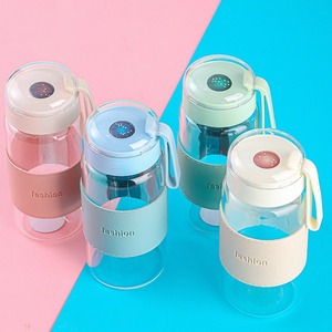 340ml <b>Reusable</b> Glass Travel Coffee <b>Mug</b> with Minimalist Design Leak-Proof Screw-On Lid Portable for Unisex Use - Product Image 4